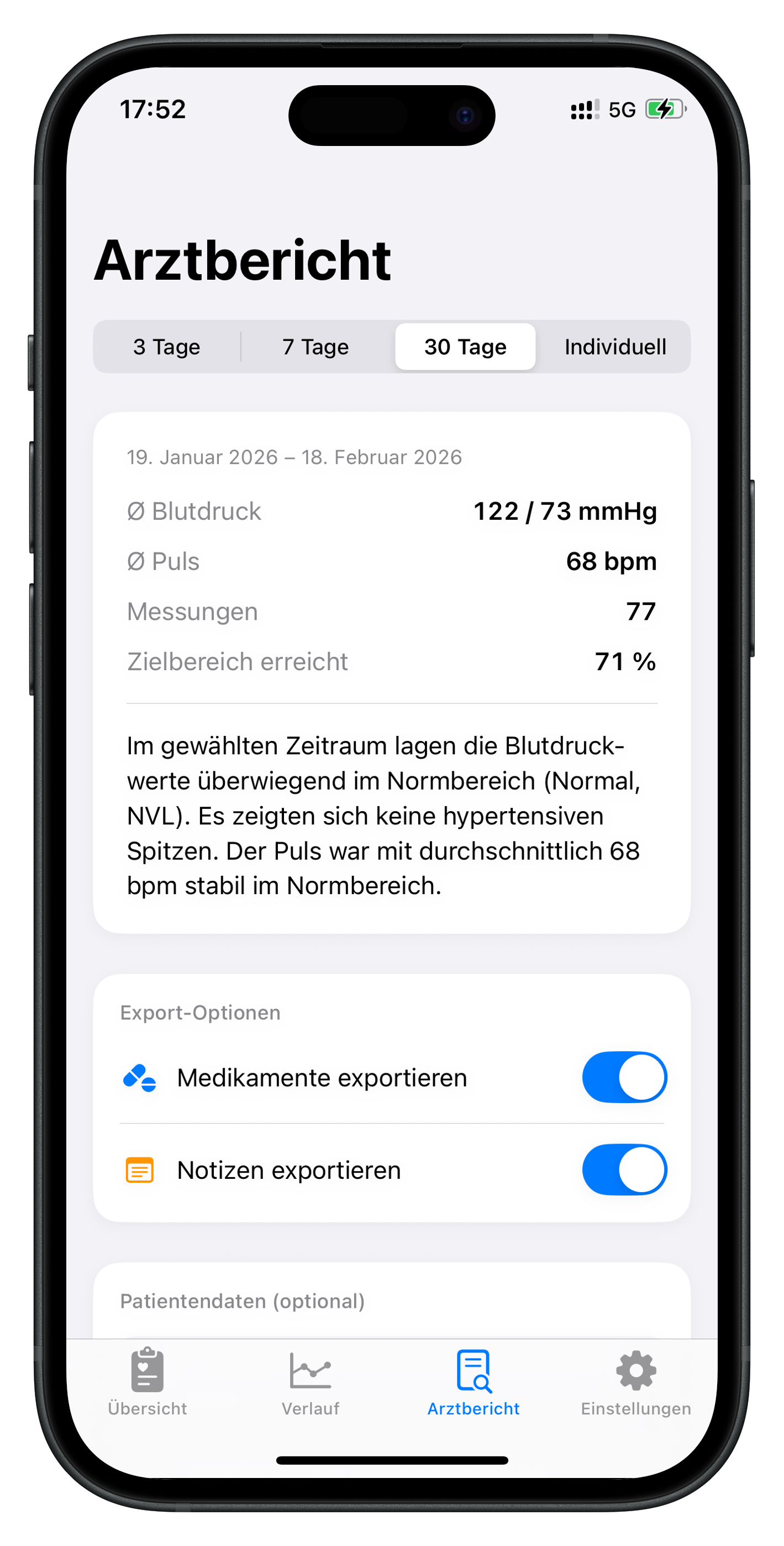 Senra – Arztbericht und Export